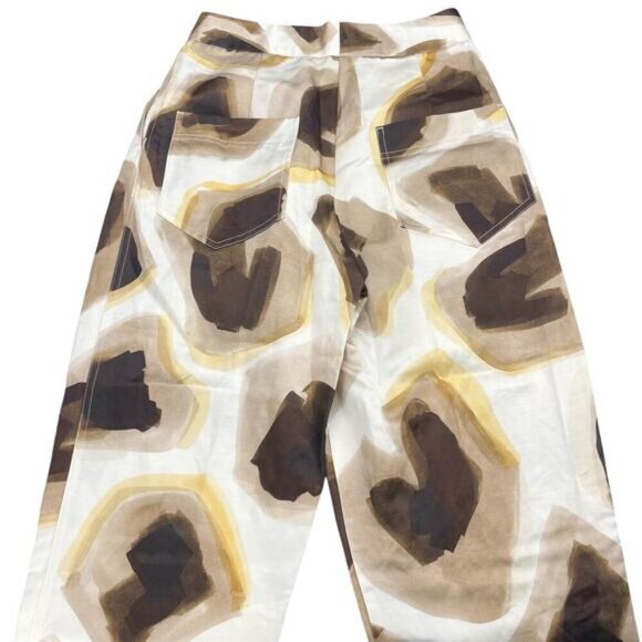 NWT MASSIMO DUTTI Limited Edition Linen Blend Animal Print Pant 4 + SLIGHT FLAW - Picture 8 of 9